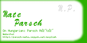 mate parsch business card